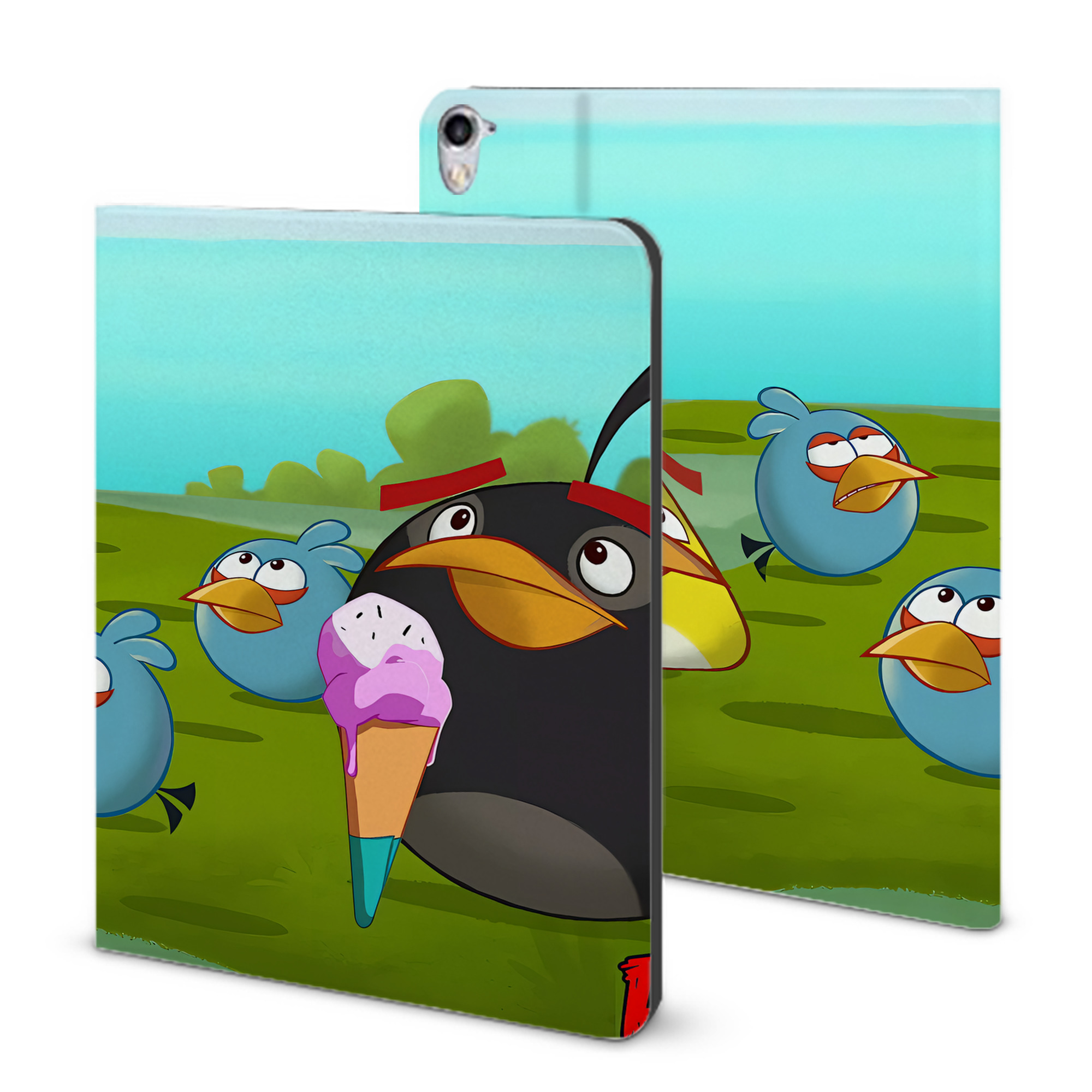 （画像用） Angry Birds アングリーバード IPad ケース ブック型 PUレザー TPU 耐衝撃 軽量 薄型 ペン収納なし 全面保護 IPad 各モデル対応